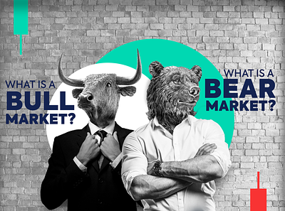 Financial market baner bear market branding bull market design concept financial concept graphic design photomontage trading