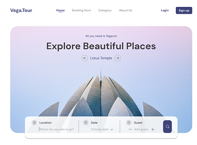 Vega Tour Hero Section design ui ux