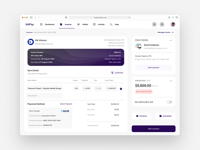 Kikpay dashboard page... design ui ux