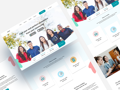Finding the perfect roommate..... Landing page design clean ui design ui ux