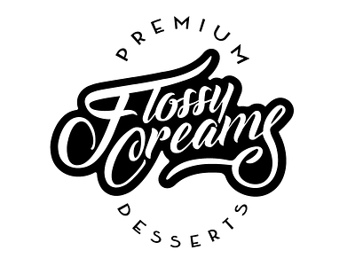 Flossy Creams branding desserts flossy creams ice cream lettering logo logo design script typeface typography