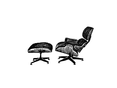 Eames Lounge Chair chair cross hatching eames eames chair herman miller illustration lounge chair pen and ink