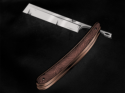 Razor blade illustration line work razor