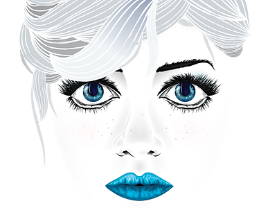 Pools of Blue blue face girl illustration