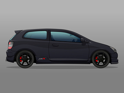 Honda Civic Type R cars design graphic design illustration illustrator ui vector