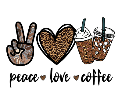 Peace Love Coffee Sublimation coffee design graphic design illustration logo peace love coffee