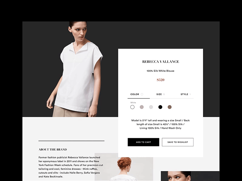 Online Store Product Page animation clothes ecommerce fashion gif luxury minimal online parallax prototype slider ui