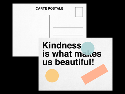 Kindness is what makes u beautiful - Postcard design graphic design postcard