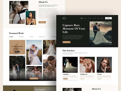 Web Design for Wedding Photographer - Homepage