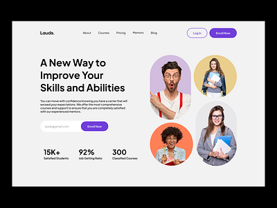 Lauds Web Header e platform figma homepage design landing page learning management system online education online learning reponsive design ui user experience user interface web design web header xd