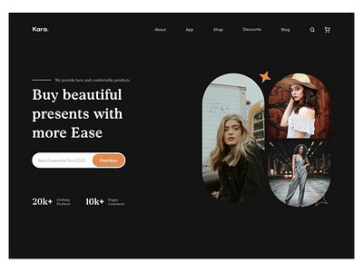 Kara Web Header Design ecommerce ecommerce design fashion web homepage design landing page landing page design responsive web design web design