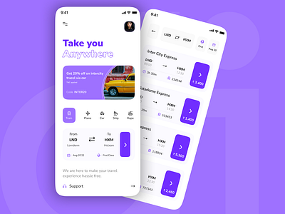 Travel Anywhere, Anytime and Anything app browse design mobile ondemand transportation travel ui ux