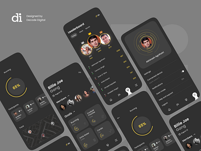 Achieve Group Goals App app competition dark design goal mobile ui ux