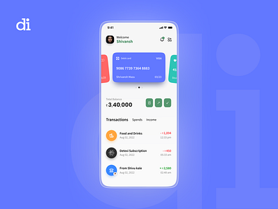 Personal Finance App app card design finance mobile money management ui ux