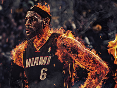 LeBron James on Fire basketball fire lebron james nba