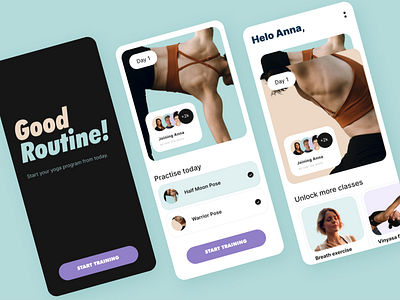 Yoga Training App app branding design digital ui webdesign yoga
