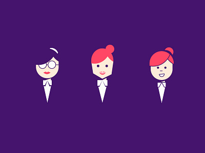 Character variations business character flat icons illustration women