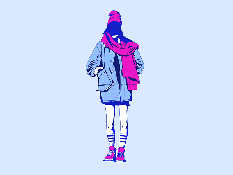 Electric Girl colors fashion gif girl illustration style