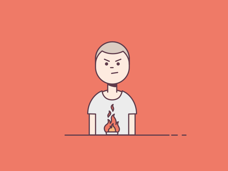 Fun with fire animation burning frustrated gif illustration simple vector