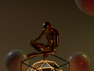 praying in silence 3d abstract blender