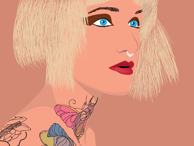 Sandy pekopeko - Portrait brush colorful illustration ink portrait red sketch suicidegirl tattoo vector