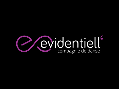 Evidentiell' - Logo black branding dance identity logotype rounded