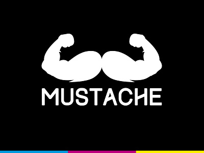 Mustache - Branding arms big black bold branding flat design logo movember mustache