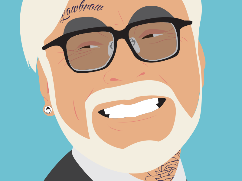 Miyazaki - Illustration rose brow miyazaki design black grey vectoriel tattoo ink oldschool illustration art