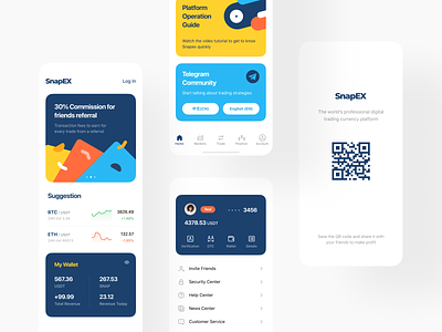 SnapEX Platform app app design application crypto cryptocurrency currency e finance finance fintech interface ios mobile mobile app platform portfolio product design stock trading user interface