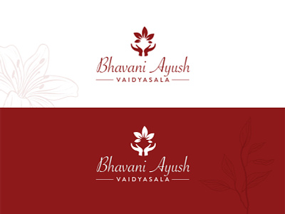 Ayurvedic Logo ayurvedic caring floral flowers hands illustrator logos merroon trend