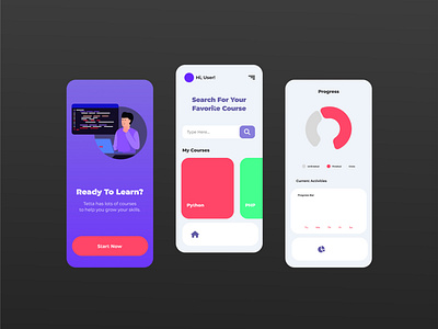 Learning app UI by Ableez Empee on Dribbble