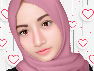 Smudge Cartoon Style cartoon cute design graphic design hijab illustration smudge smudge art vector