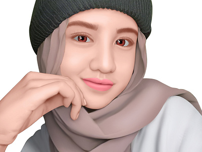 Smudge Cartoon Style art canvas cartoon design graphic design hijab illustration painting smudge smudge art