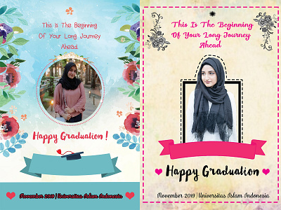 Template Greeting Card design gift graduation graduation card graphic design greeting card hijab illustration template