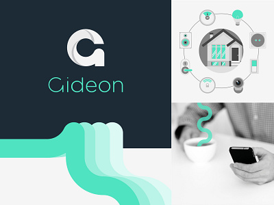 Gideon Smart Home art brand branding concept design graphic identity illustration logo logo 3d