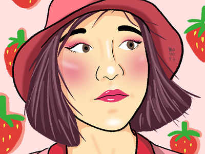 Strawberry Girl character character design digital drawing digital illustraton digital painting graphic design illustration