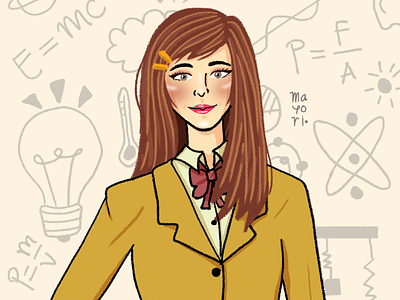 Physics Girl character character design digital drawing digital illustraton digital painting graphic design illustration
