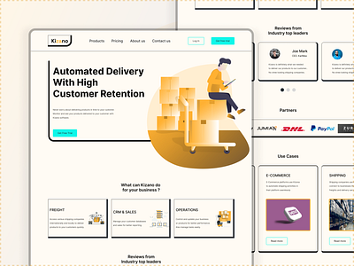 Kizano: Saas Delivery Software figma landing page saas uiux ux design website design