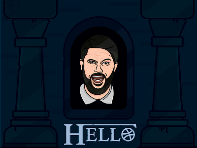 Hello, Dribbble! debut dribbble first shot game of heads game of thrones giveaway hello icon illustration invite shot