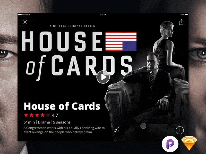 Netflix iPad app concept animation app concept ipad netflix principle sketch ui ux