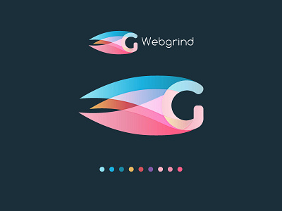 Webgrind logo concept creation g gradient logo mark motion process symbol type