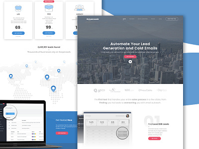 ScopeLeads homepage business creative design homepage map page pricing saas ui web website