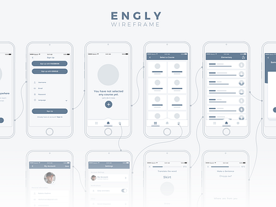 Wireframe mobile app