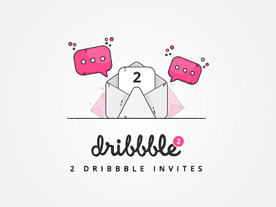 Dribbble Invitation Giveaway contest debut draft dribbble giveaway icon illustration invitation invites mail player ticket