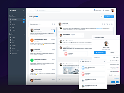 Messages - Maise Dashboard UI Kit