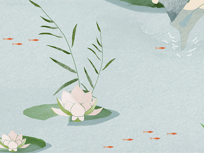 | ... in the middle of water lilies... | drawing illustration watercolour