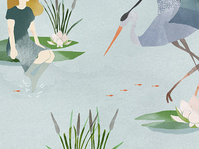 | ... in the middle of water lilies... | drawing illustration watercolour