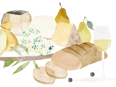 | Come on, let's go and eat some delicious cheese | drawing illustration watercolor