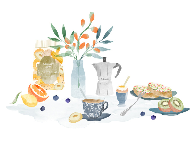 | Gourmet Break | food drawing watercolor illustration