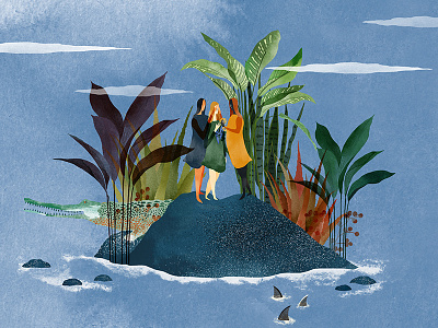 | silent island | childbook edition editorial editorial art illustration illustration art naive watercolor